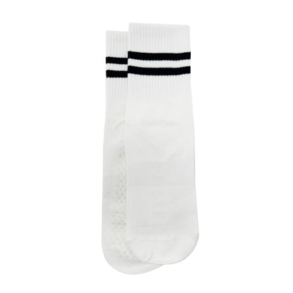 Men’s Crew Length Performance Grip Socks – White