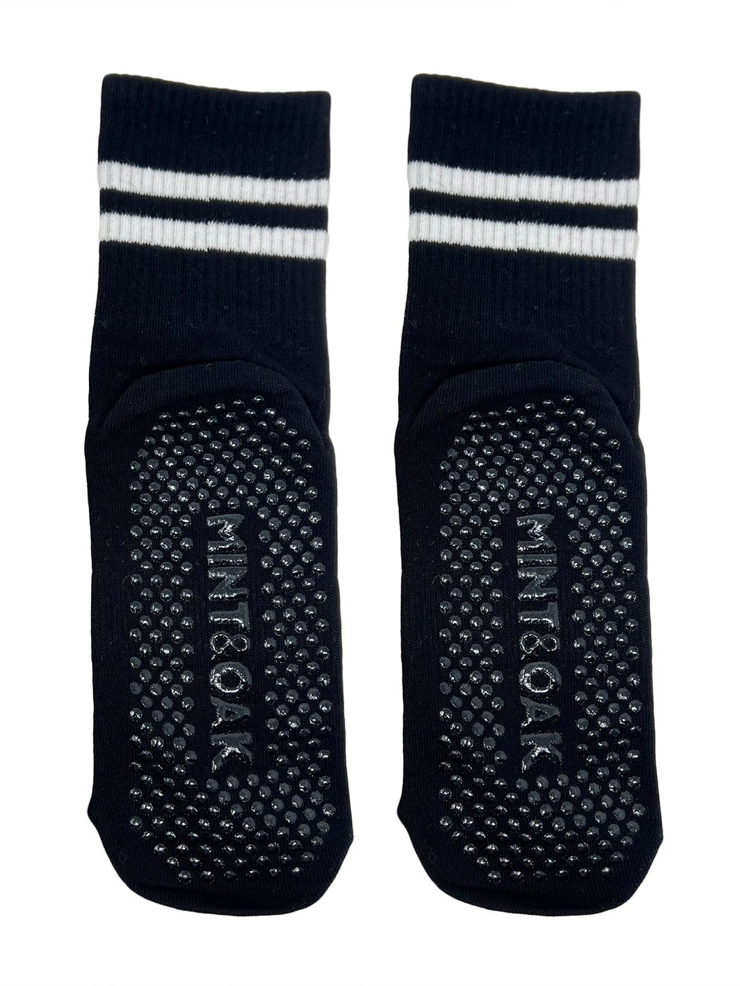 Yoga and Pilates Crew/ Full length Non-Slip Socks for Women - Black