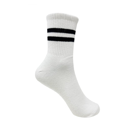 Yoga and Pilates Crew/ Full length Non-Slip Socks for Women - Set of 3 (White, Black, Light Grey)