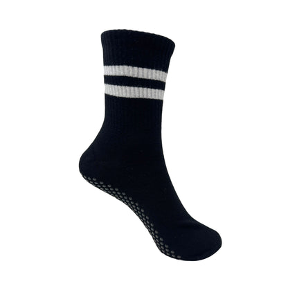Men’s Crew Length Performance Grip Socks – Black
