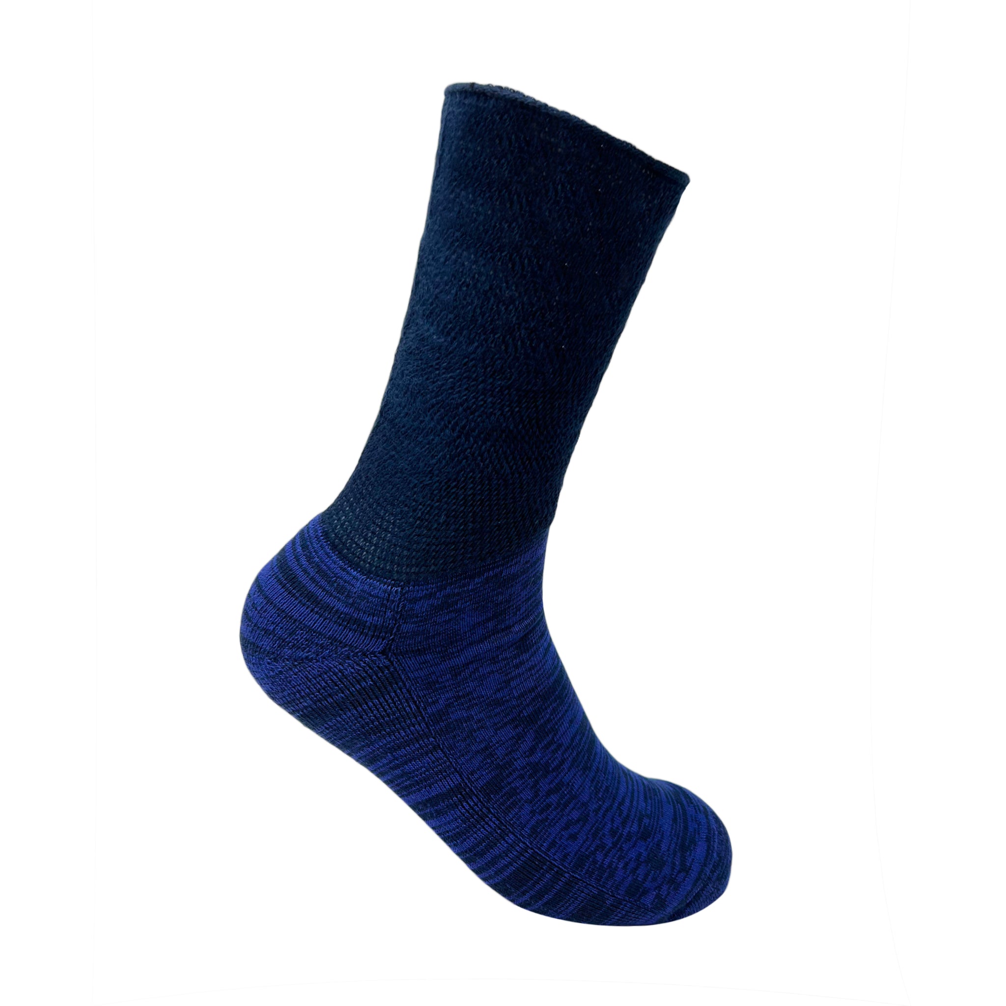 7BigStars Kingdom Men's Cotton Diabetic Extra Wide Mid-Calf Socks - 5 Pack (Brown, Blue, Navy, Beige) L-XL