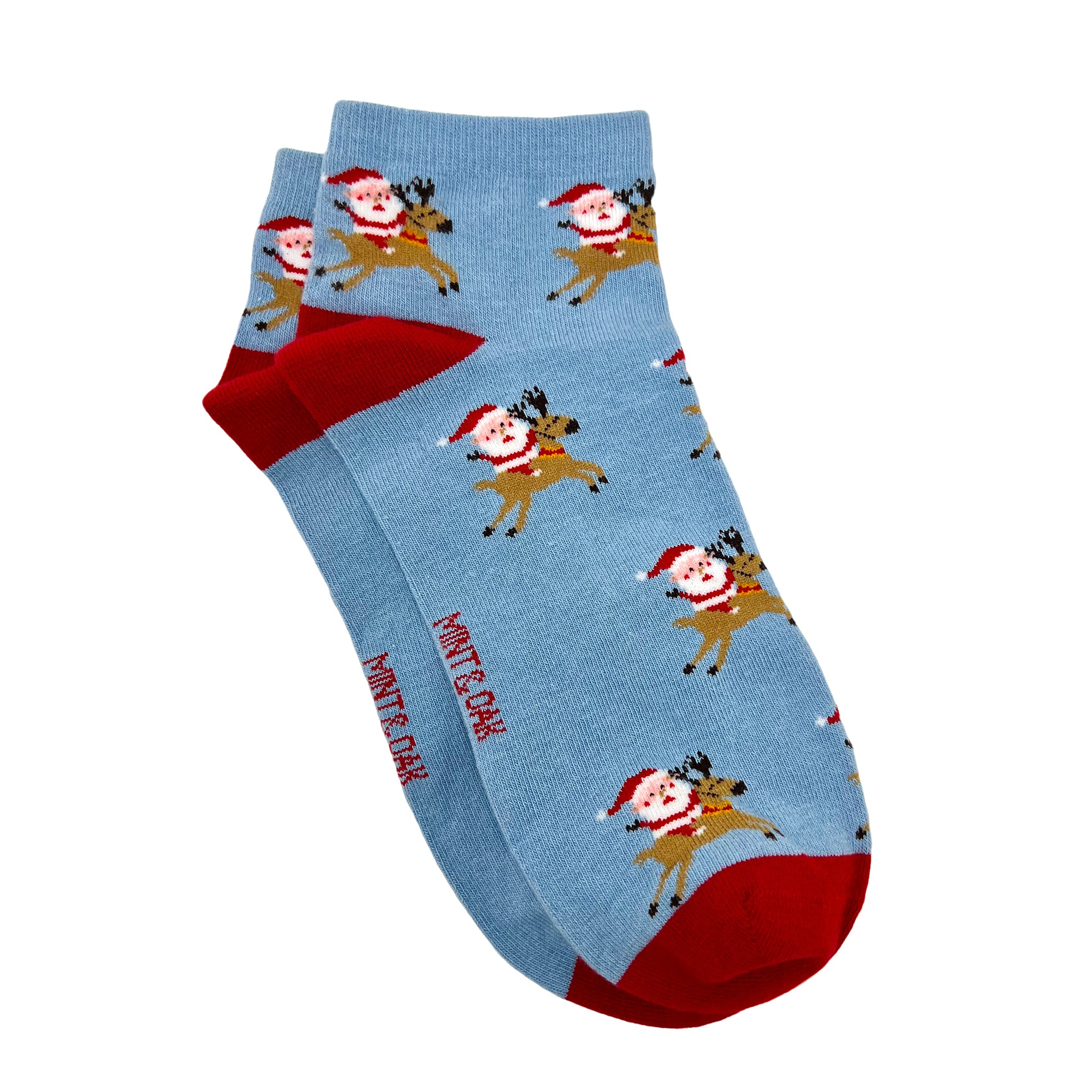Reindeer Ride with Santa Men's Ankle Socks