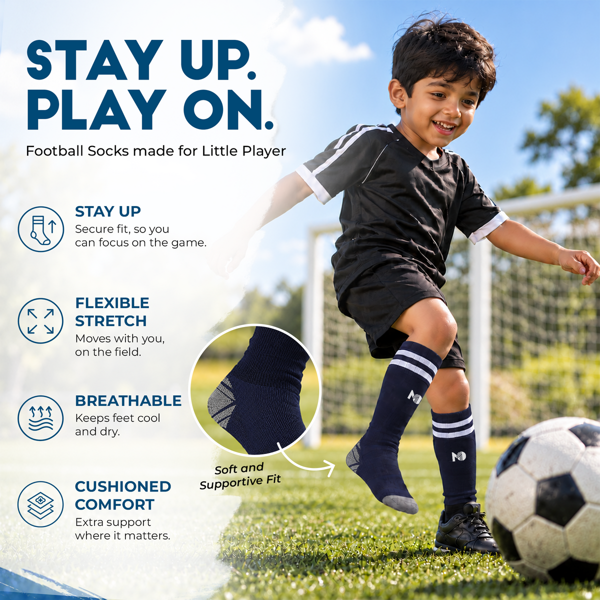 Kids Football Pack of 2 - (Navy Blue)