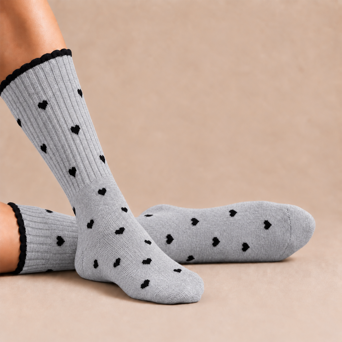 Women's Wool blend Crew Socks - Grey