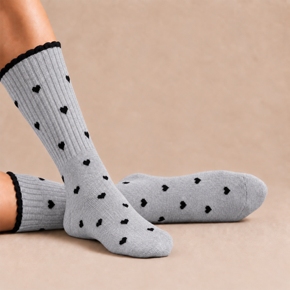 Women's Wool blend Crew Socks - Grey