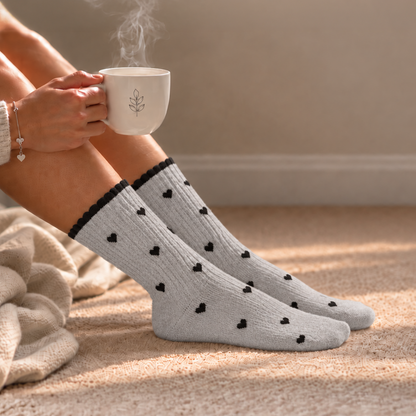 Women's Wool blend Crew Socks - Grey
