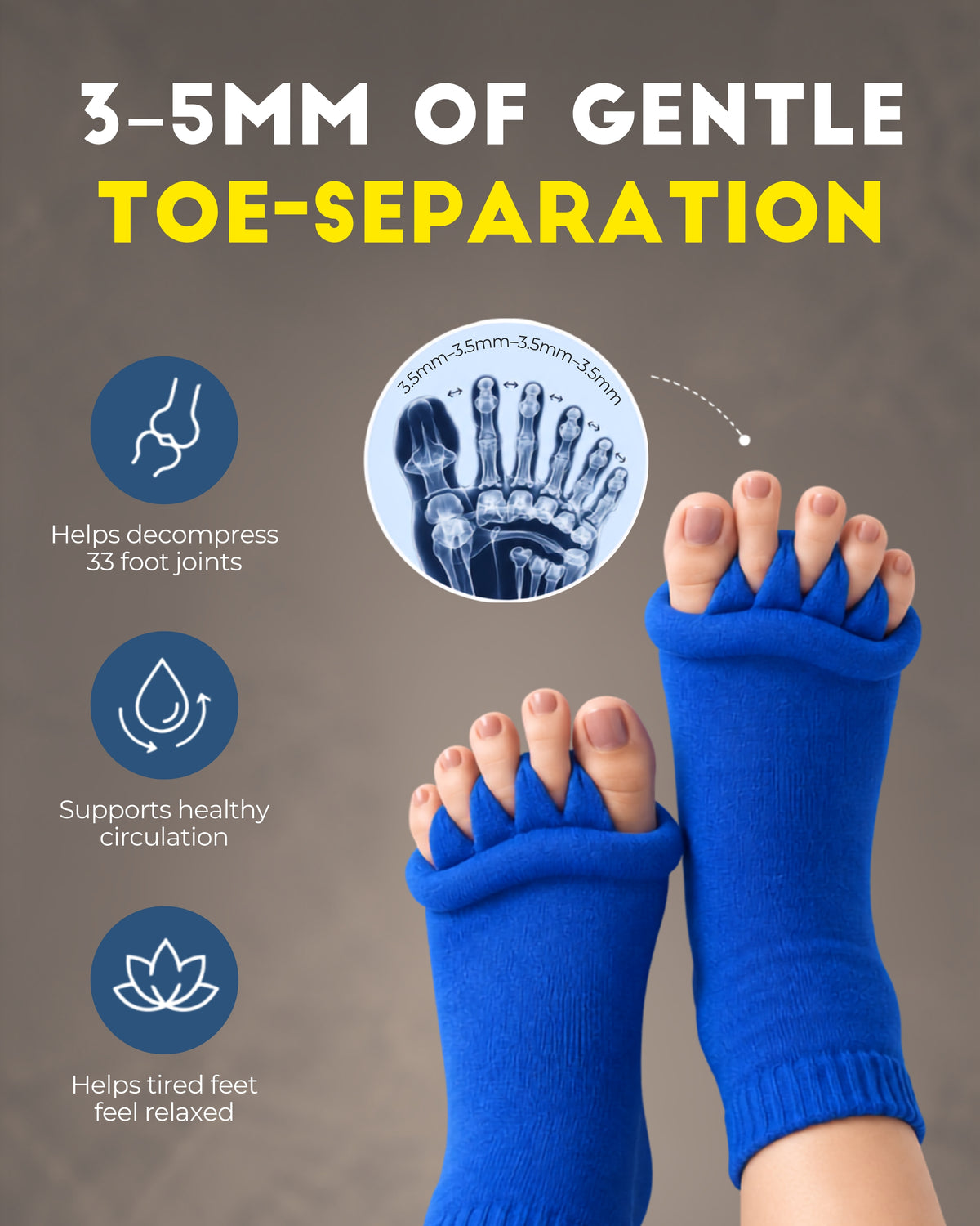 Foot Alignment Socks with Toe Separators - Pink