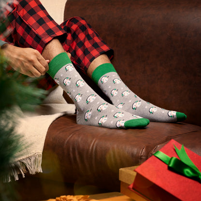 Groovy Snowman Men's Crew Socks