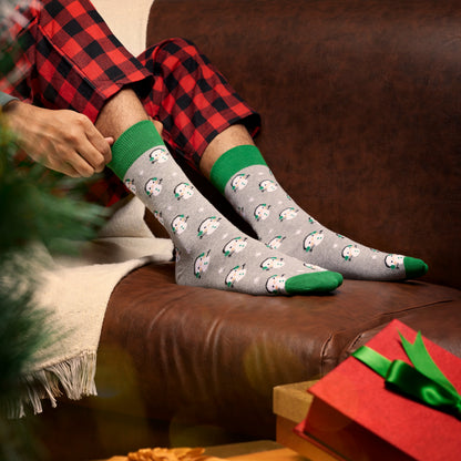 Groovy Snowman Men's Crew Socks