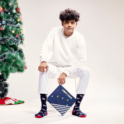 Holly Jolly Set-of-3 Crew Socks for Men