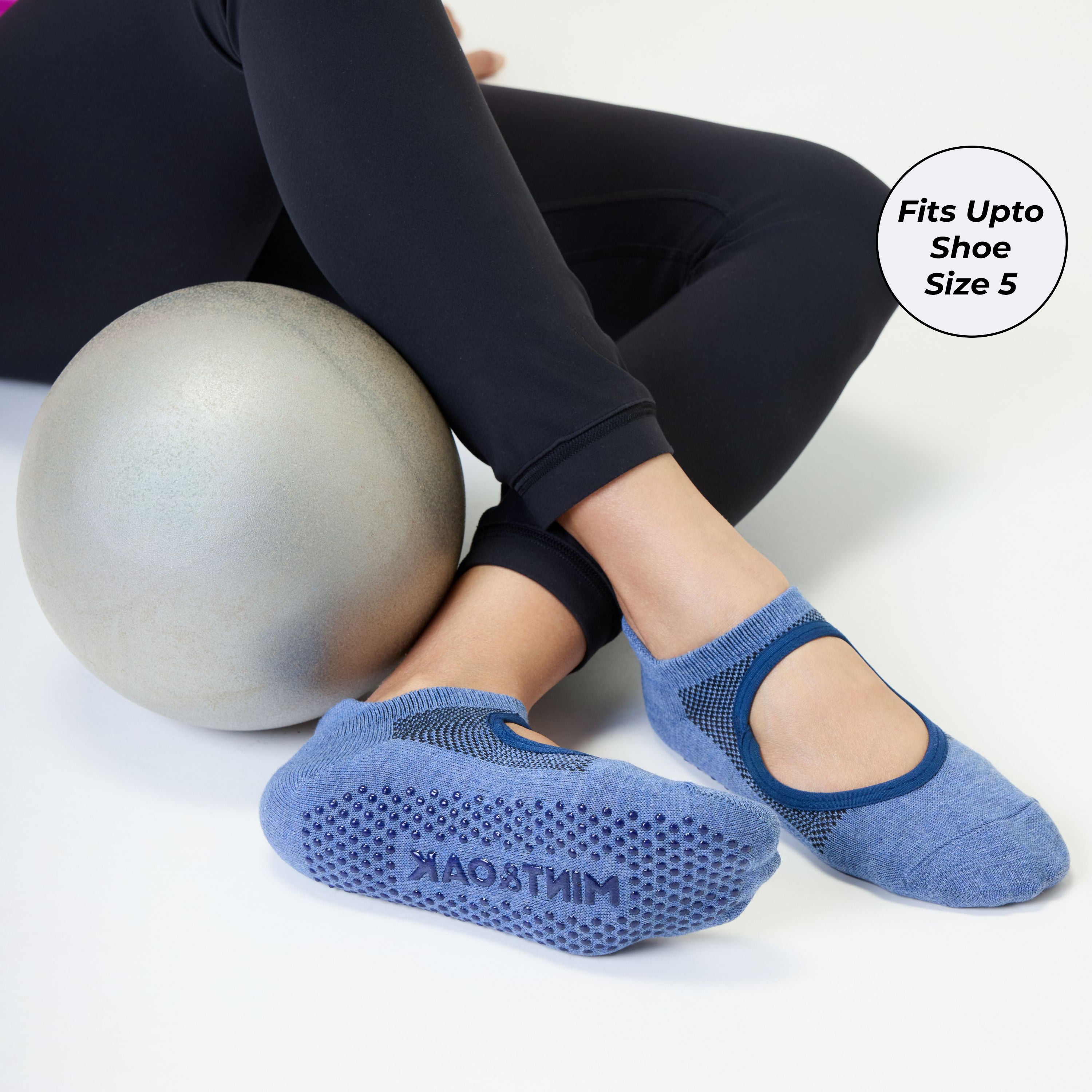 Yoga and Pilates Non-Slip Socks for Women - Blue