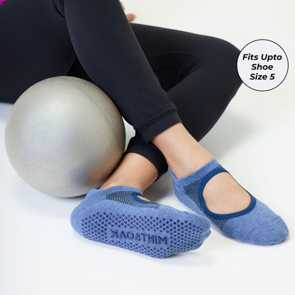 Yoga and Pilates Non-Slip Socks for Women - Blue