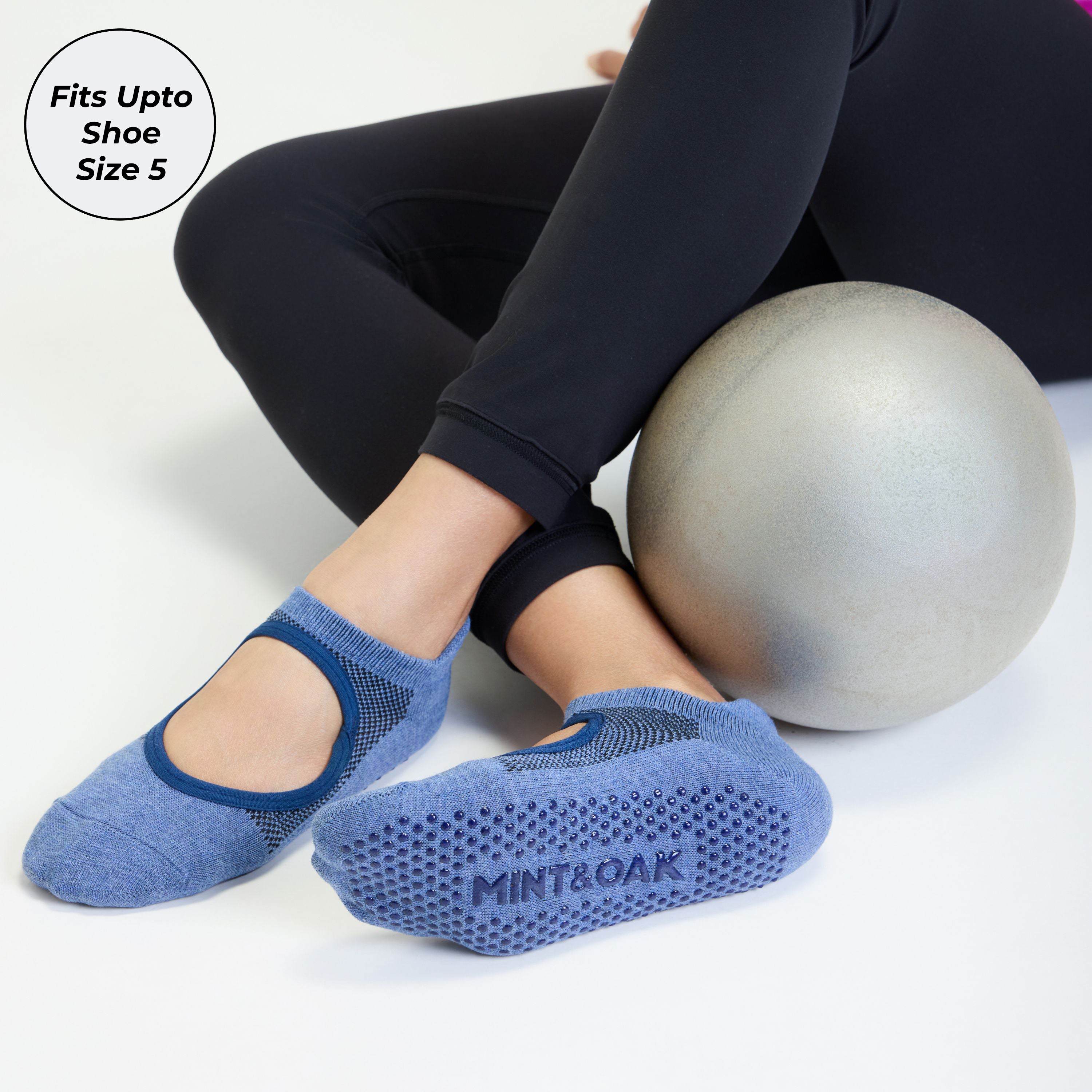 Yoga and Pilates Non-Slip Socks for Women - Blue