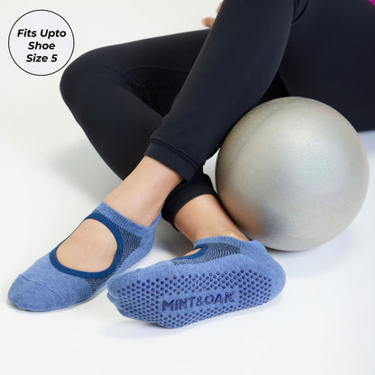 Yoga and Pilates Non-Slip Socks for Women - Blue