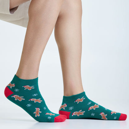 Cheerful Christmas Set-of-5 Ankle Socks for Men