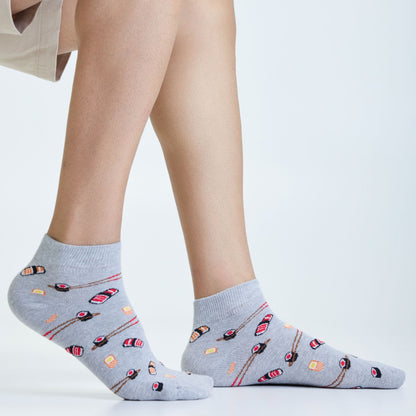 Feast Your Feet Set-of-3 Ankle Socks for Men