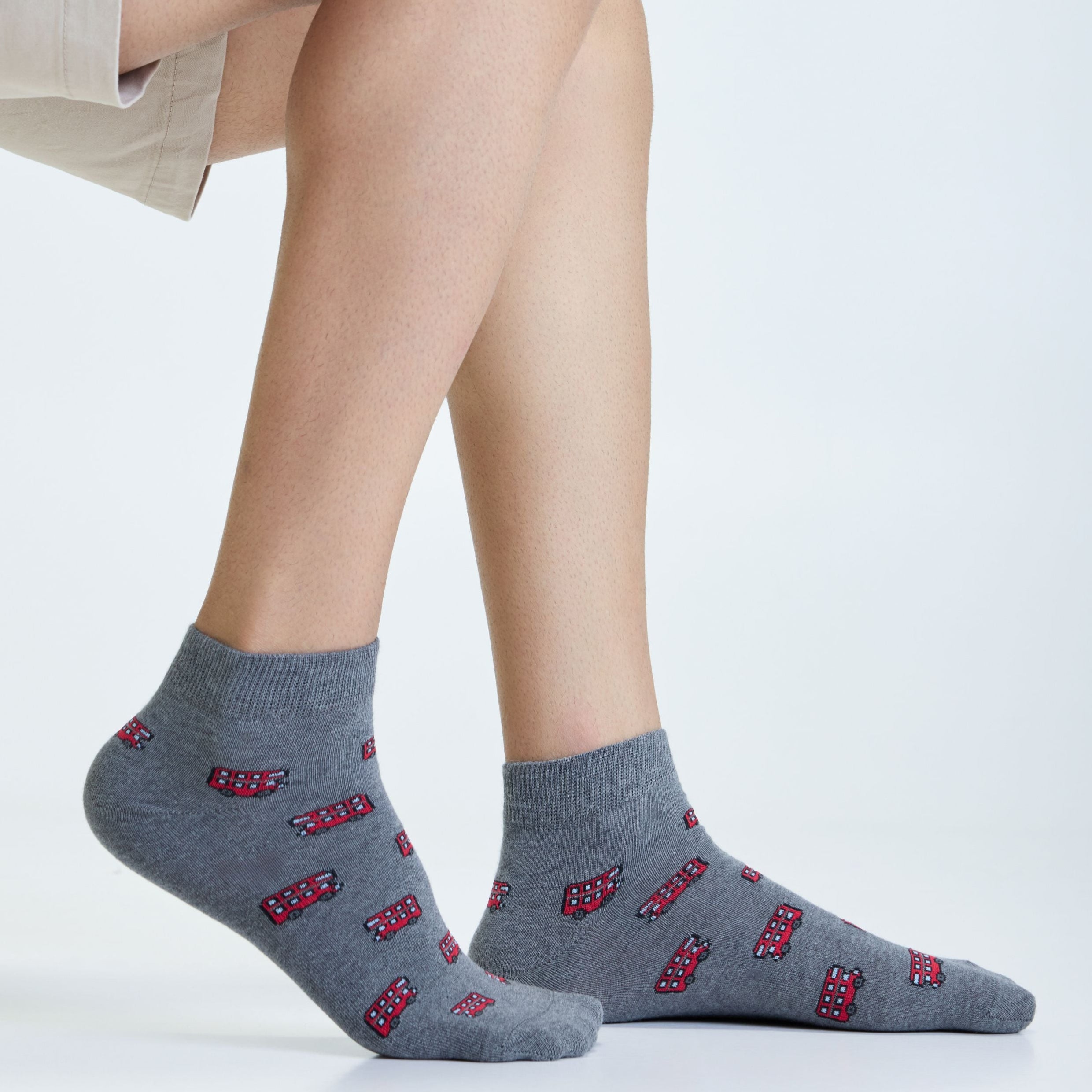 Vehicle Set-of-3 Ankle Socks for Men