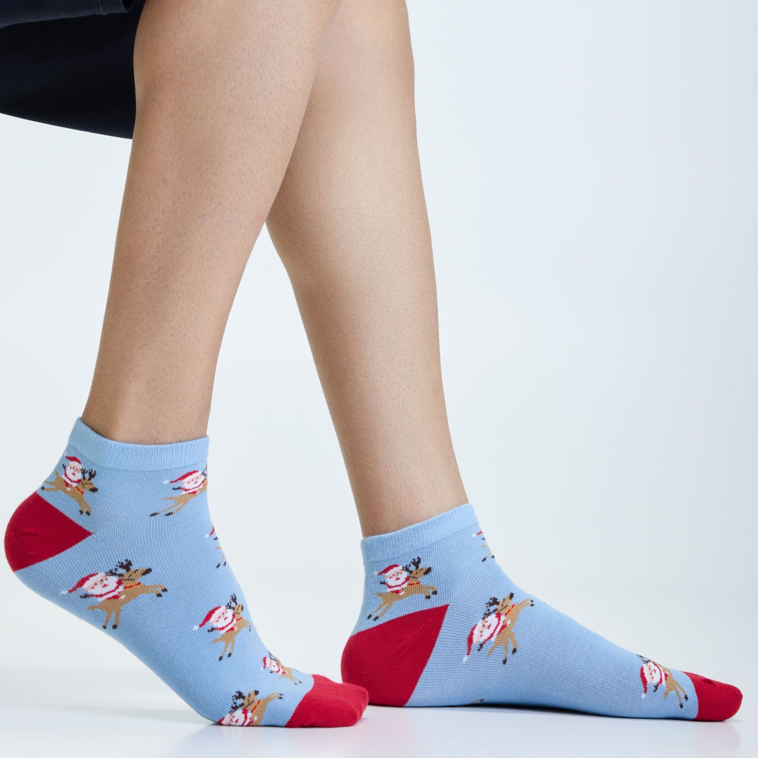 Reindeer Ride with Santa Men's Ankle Socks