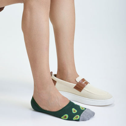 No-Show Loafer Socks for Men (Avocado on Toes)