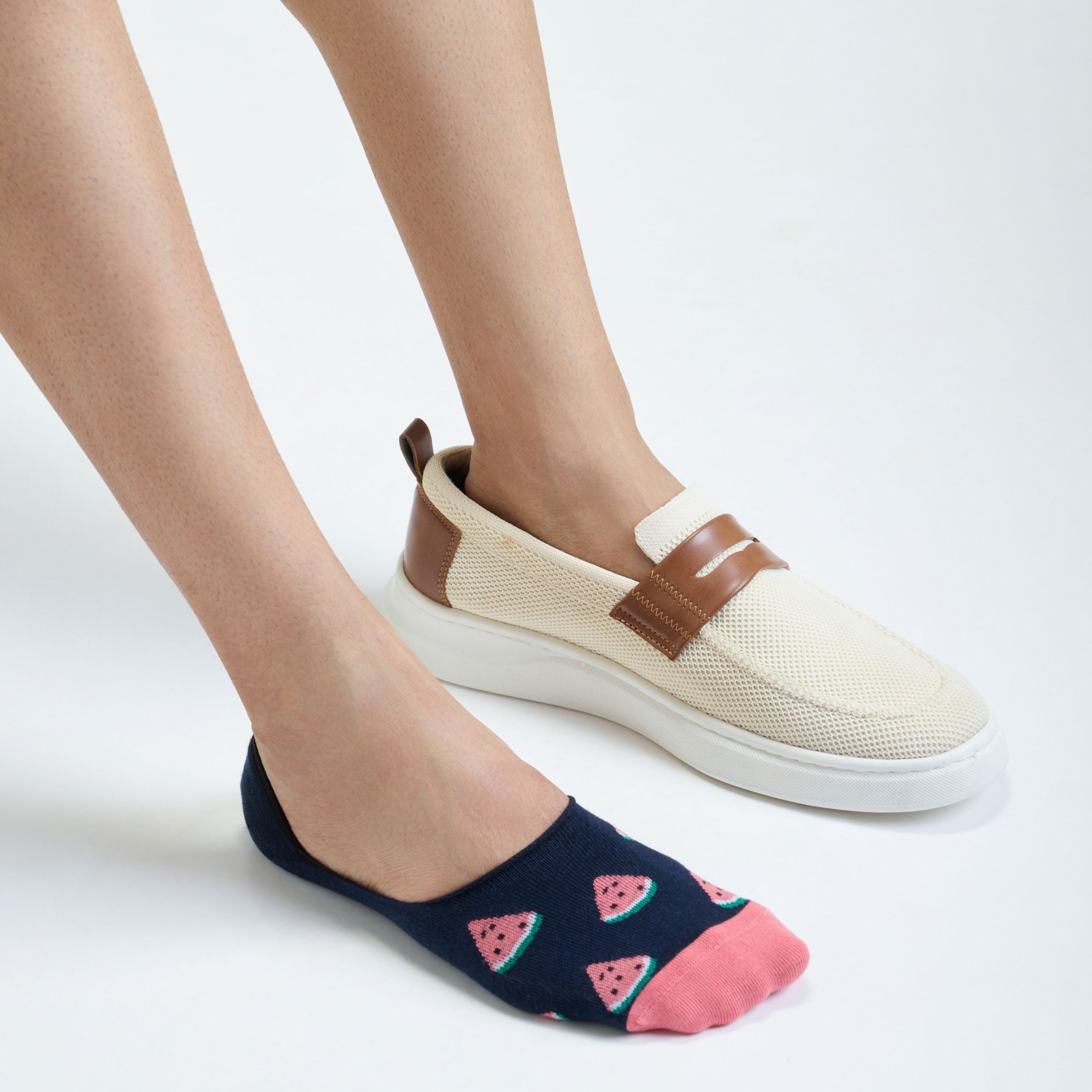 No-Show Loafer Socks for Men (One in a Melon)