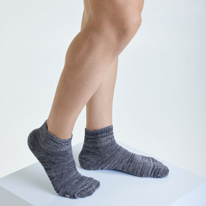 Sports Terry Socks For Men - Black & Grey Melange