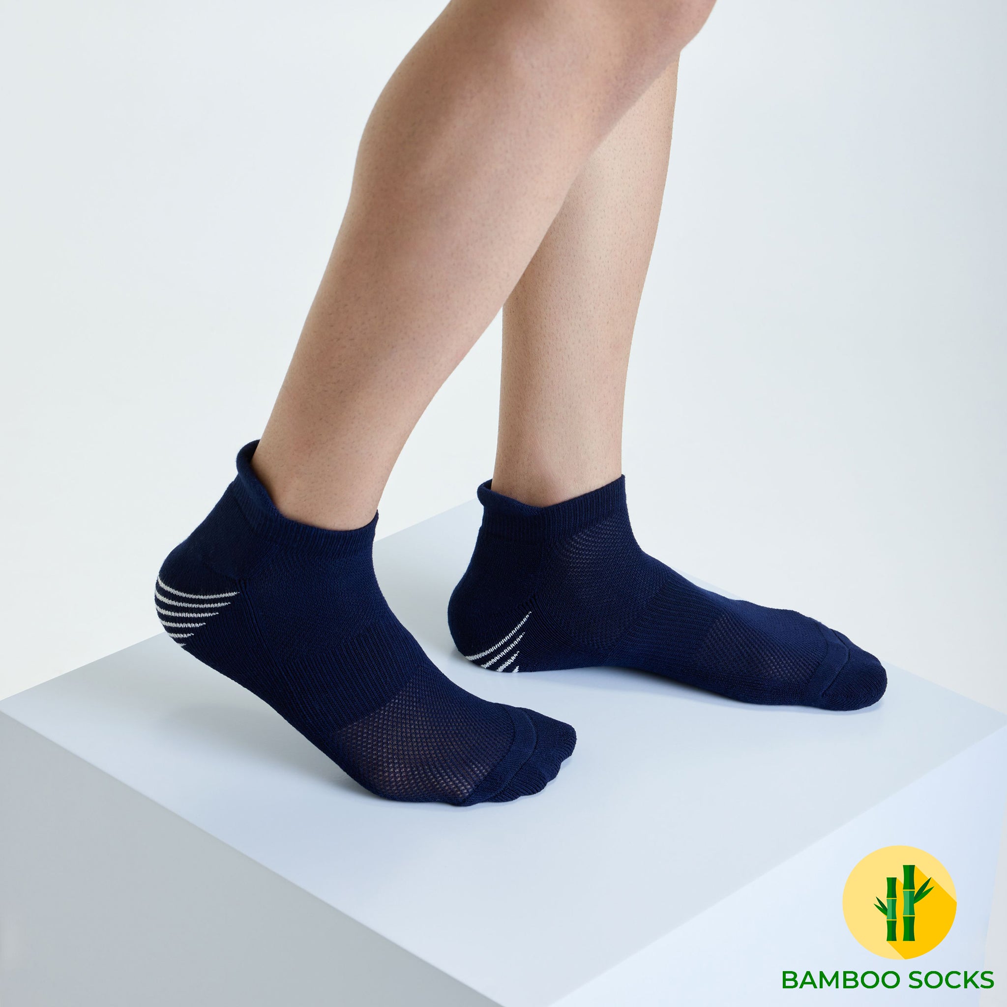 Navy Blue Bamboo Sports Socks For Men