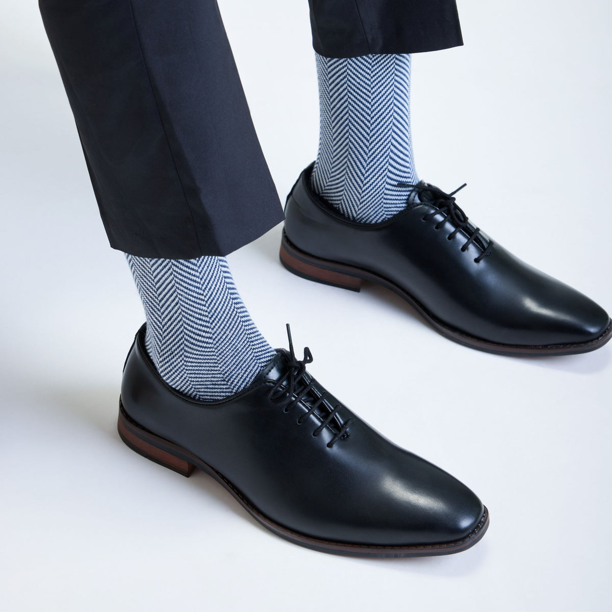 Classic Herringbone Set-of-3 Crew Socks for Men