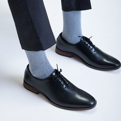 Classic Herringbone Set-of-3 Crew Socks for Men