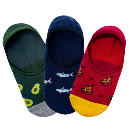 No-Show Loafer Socks for Men - Set of 3 (Pattern Delight)