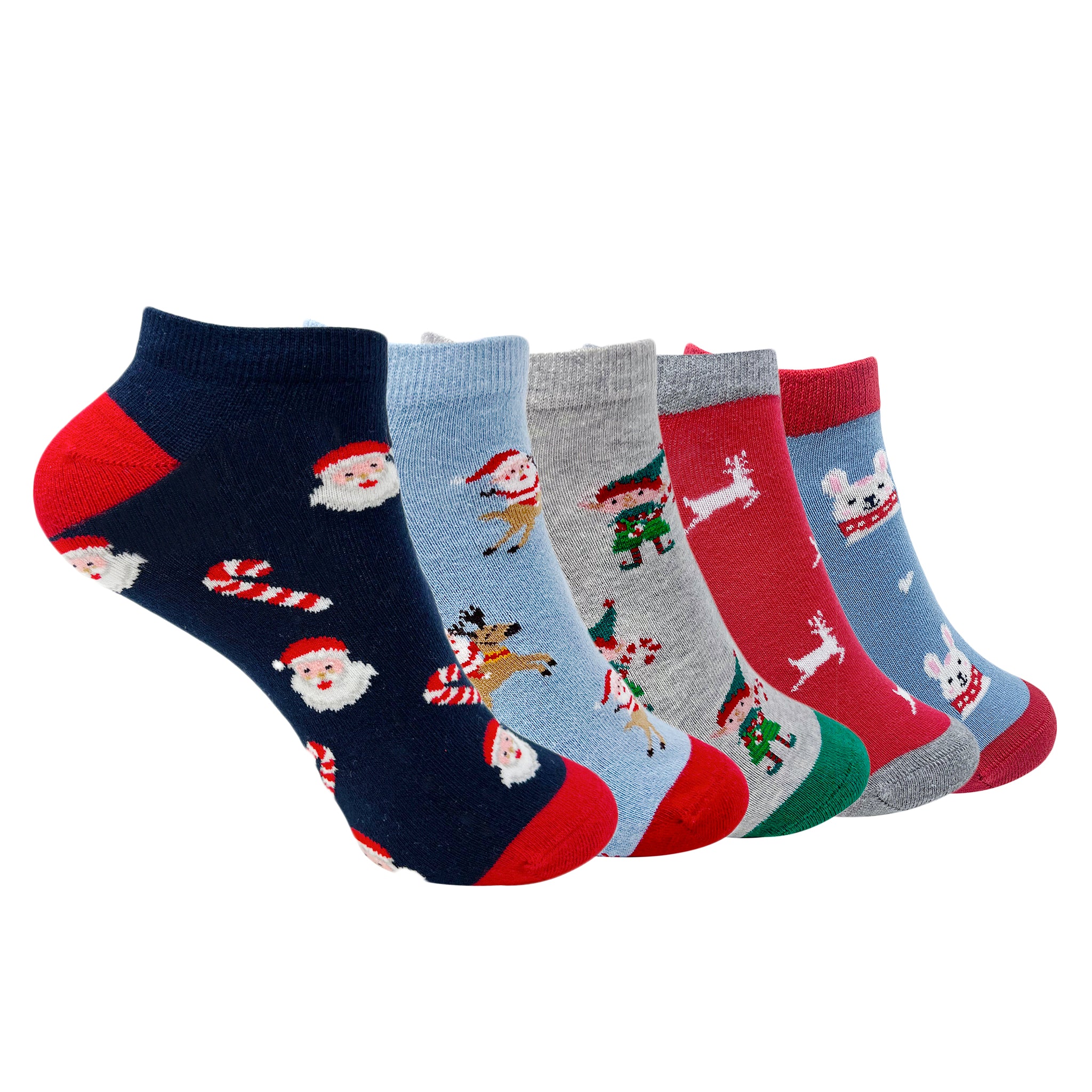 Holiday Harmony Set-of-5 Ankle Socks for Women