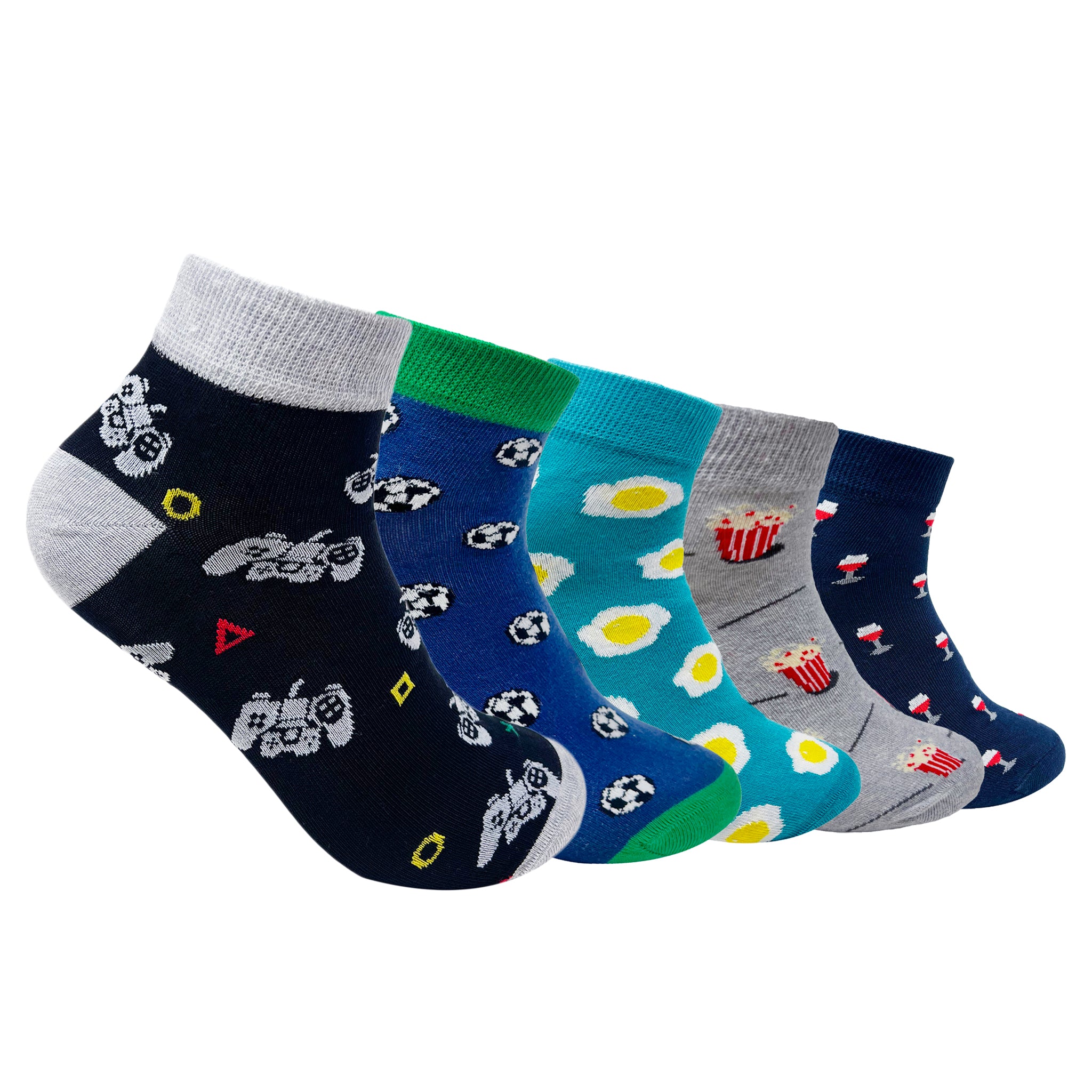 Happy Feet Club Set-of-5 Ankle Socks for Men