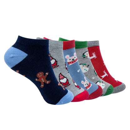 Holiday Spirit Set-of-5 Ankle Socks for Women