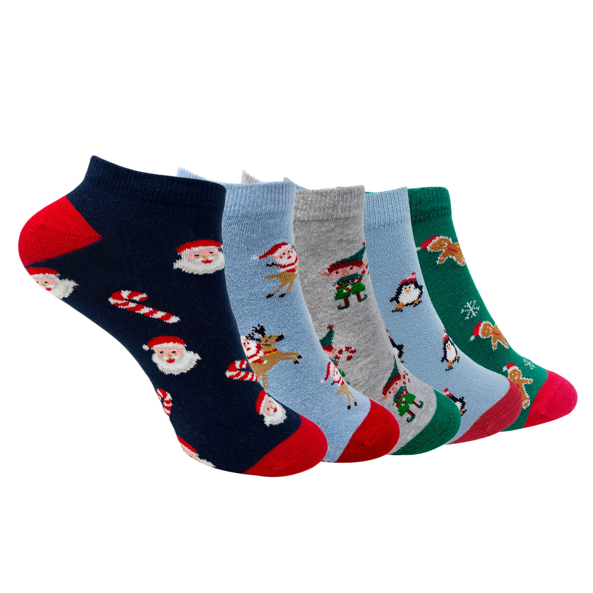 Holiday Magic Set-of-5 Ankle Socks for Women