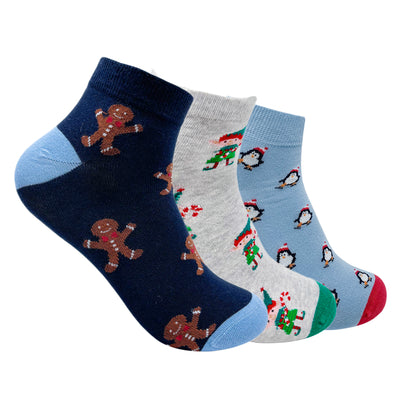 Holiday Harmony Set-of-3 Ankle Socks for Men