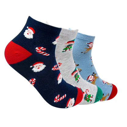 Christmas Delight Set-of-3 Ankle Socks for Men