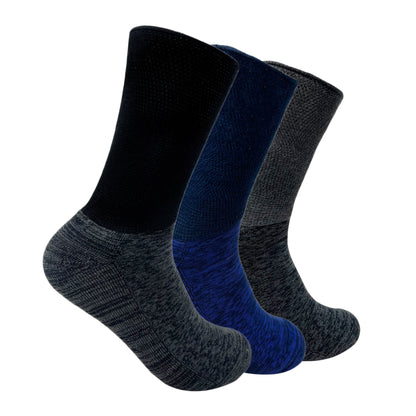 Diabetic Socks For Men Set of Black, Navy Blue, Grey – Mint