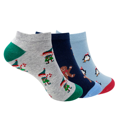 Sleigh Ride Trio Set-of-5 Ankle Socks for Women