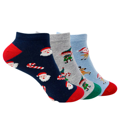 Christmas Delight Set-of-3 Ankle Socks for Women