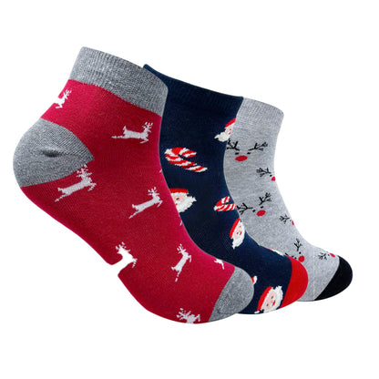 Cozy Christmas Set-of-3 Ankle Socks for Men