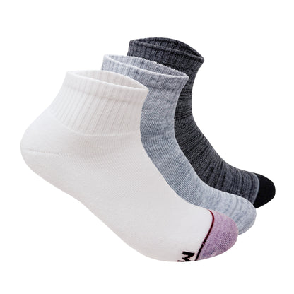 Sports terry Ankle Socks For Men -  Set Of 3 ( White, Grey, Black Melange )