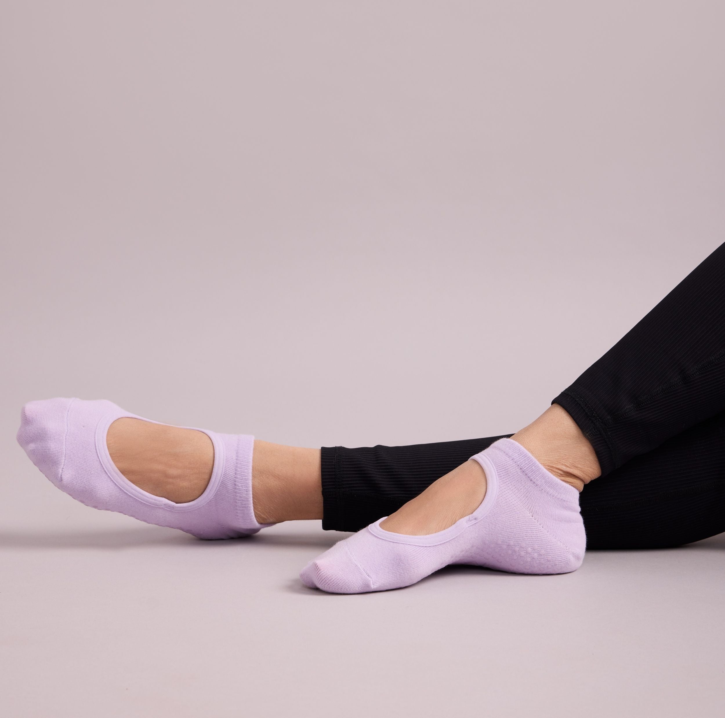 Yoga and Pilates Non-Slip Socks for Women - Set of 3 (Royal Blue, Light Purple, Maroon)