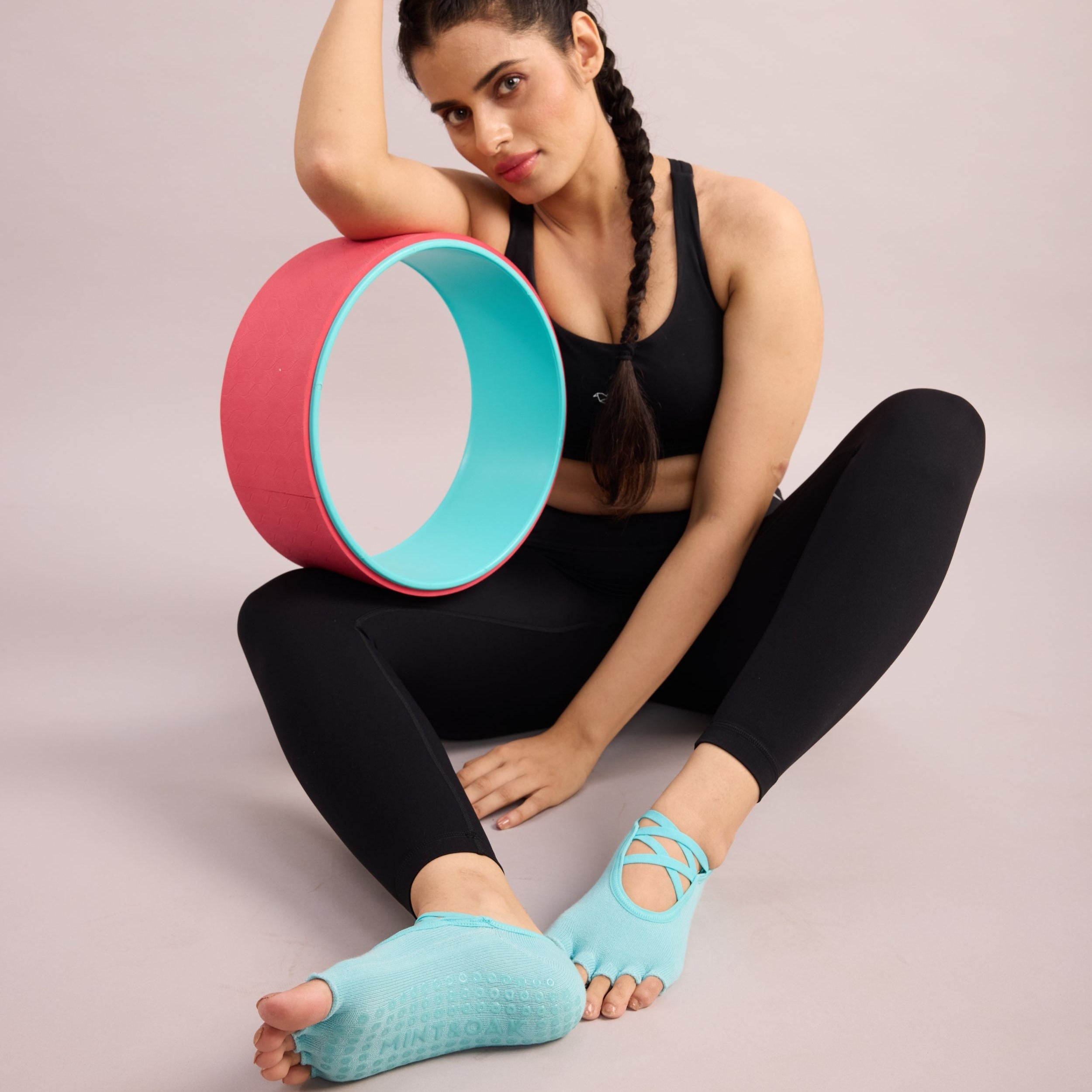 Yoga and Pilates Open Toe Non-Slip Socks for Women - Light Blue