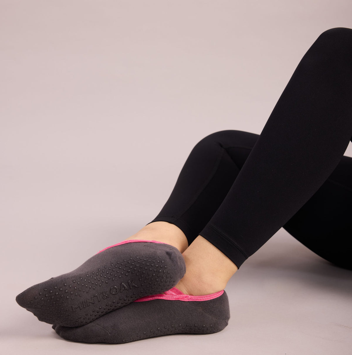 Yoga and Pilates Non-Slip Socks for Women - Set of 6 (Black, Light Grey, Beige, Blue Two Way, Charcoal Grey, Peach)