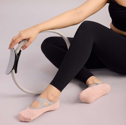 Yoga and Pilates Non-Slip Socks for Women - Shimmer Light Pink