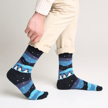 Midnight Snow Waddle Men's Crew Socks