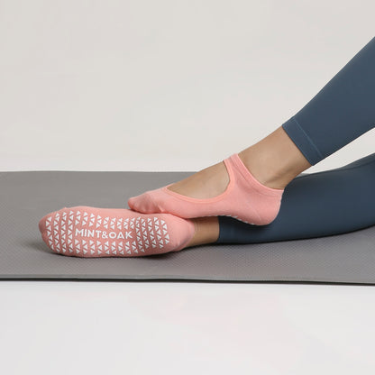 Yoga and Pilates Non-Slip Socks for Women - Light Peach