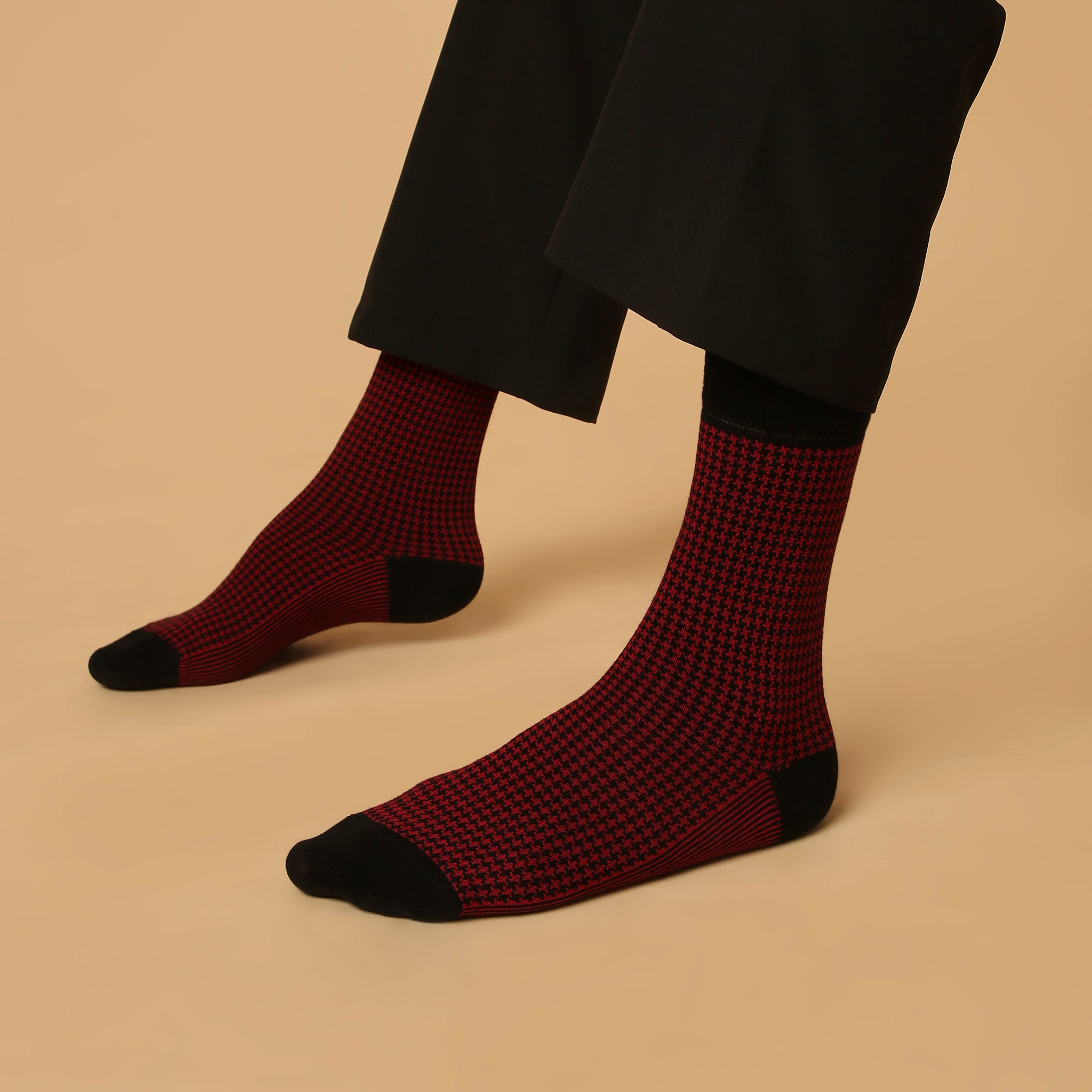 Houndstooth Mix Set-of-3 Crew Socks for Men
