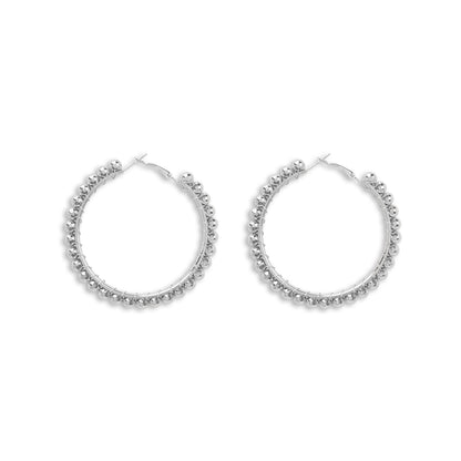 Silver Ball Hoop Earrings