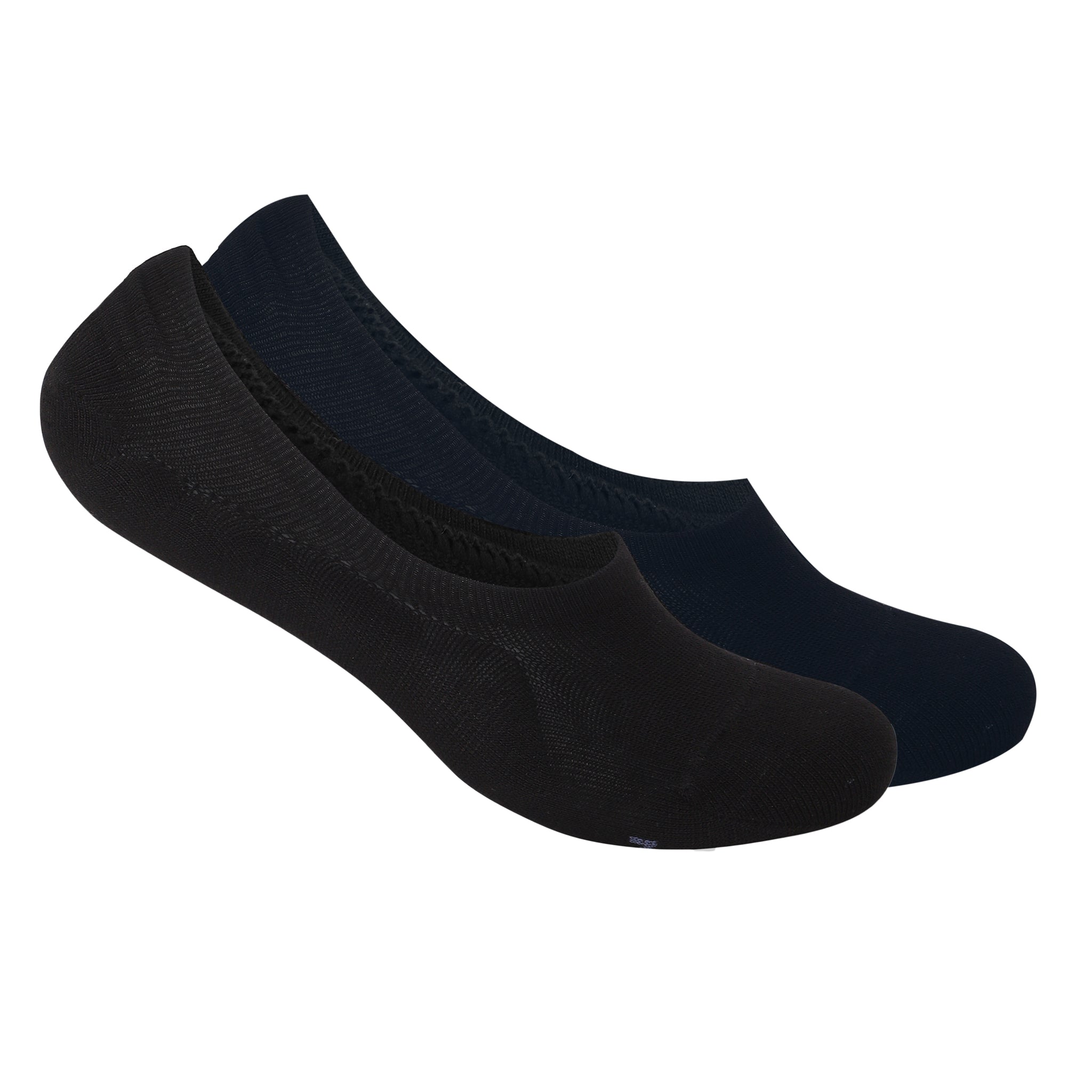 Combo of 2 - Navy Blue & Black No Show Socks