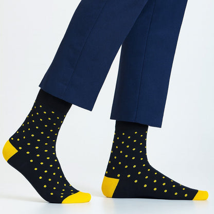 Yellow Polka Men's Crew Socks